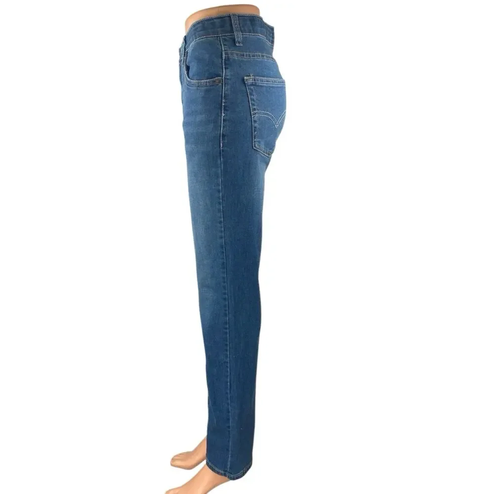 Levi's 502 Women's Blue Medium Wash Mid Rise Straight Leg Denim Jeans Size 28